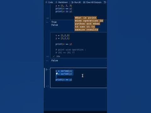 learn when to use equality operator on lists in python #coding #python ...