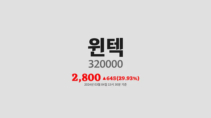 윈텍주가분석(320000) 2024년 03월 04일기준