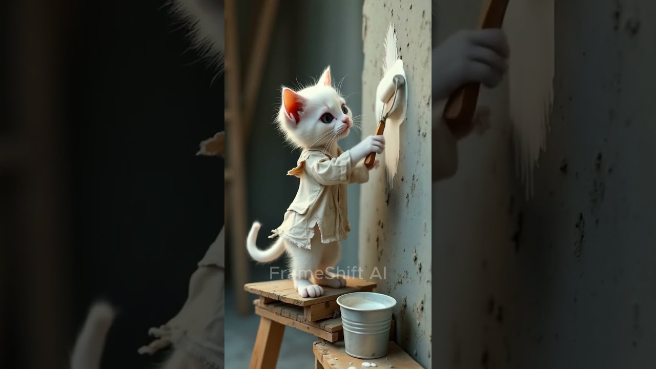 Poor Kitten Doesn T Money To Buy Dressed With Hard Work Cat Catvideos Catlover