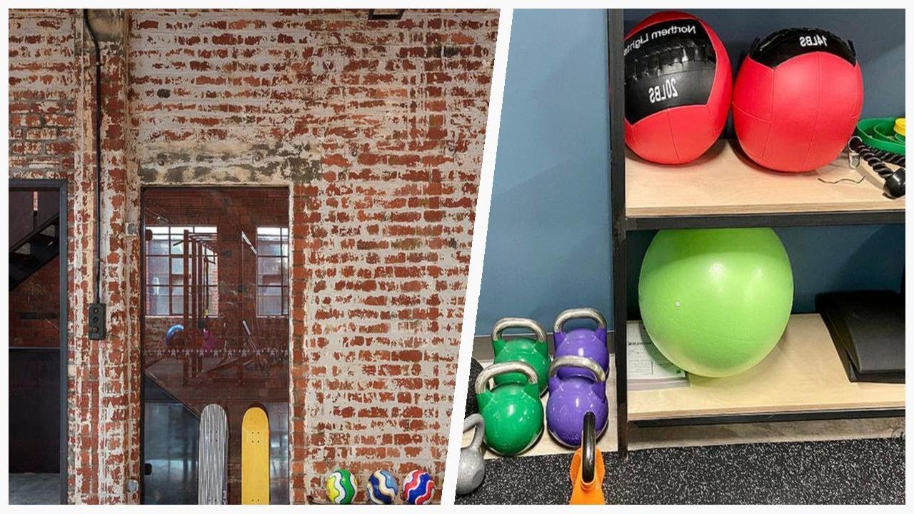 75 Industrial Gray Floor Home Gym Design Ideas You'll Love ➤