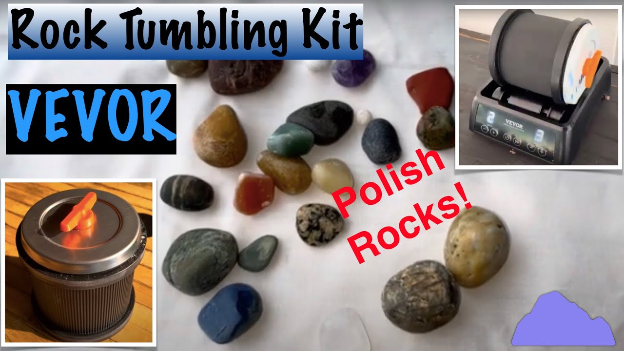 VEVOR Rock Tumbler Kit 3lb Rock Polisher Rough Gemstones 4 Polishing Grits  