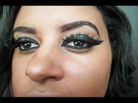 Dramatic Cat Eye Glitter Brows and Ombre Lips!!