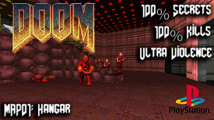 PS1 DOOM: Alpha - MAP01: Hangar - 100% Secrets