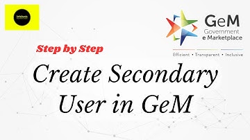 How to Create Secondary User in GeM Portal | Secondary User Creation in GeM