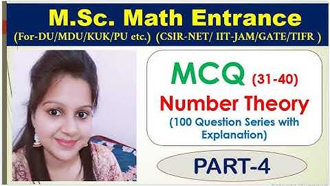 MCQ | Number Theory | Part-4 | M.sc Math Entrance | NET | GATE | IIT-JAM | TIFR |