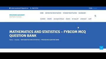 fybcom mathematics and statistics mcq question bank