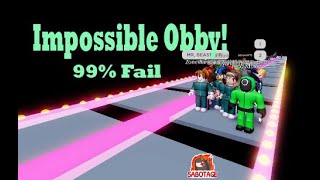 ROBLOX 99% Fail Impossible Obby! Completed Full Obby