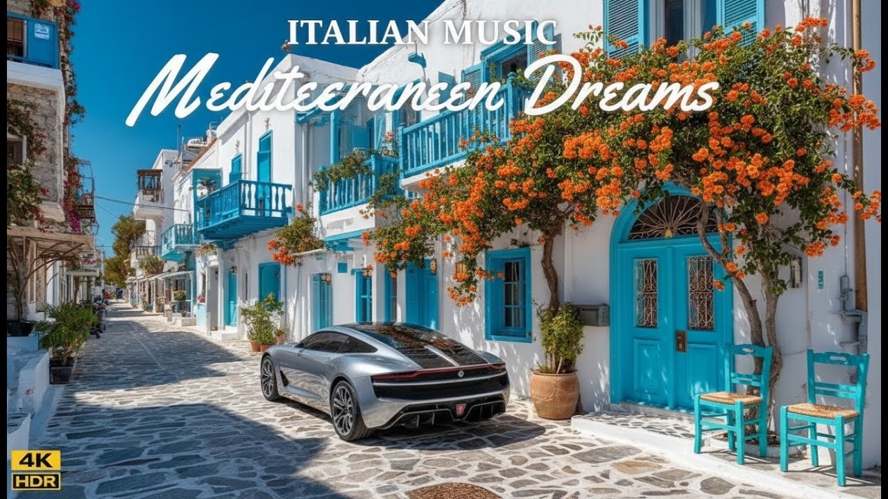 🎶 Italian Vibes & Mediterranean Music 🎶 2+ Hours Serene Amalfi Coastline & Lake Como Escape 4K