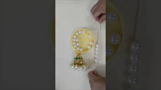 Moti and Fabric Toran, How to make a Pearl Bandhanwar, #diy #motitoran #handmade #handmadetoran