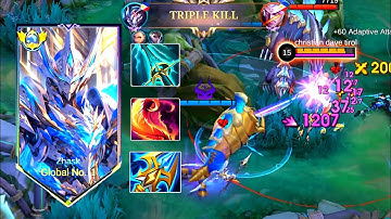 GLOBAL ZHASK THIS NEW SEASON BEST DAMAGE BUILD AND EMBLEM WILL MAKE YOU RANK UP FASTER! MLBB ✓