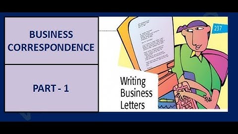 Class 12 II Business Studies II Business Correspondence II Part 1 II ISC II Vidya Myriad II