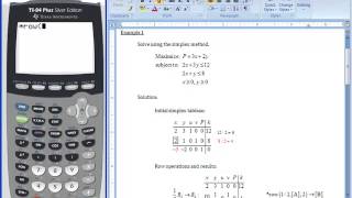 C6 03   Row Operations and Simplex Method