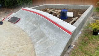 Making A Backyard Concrete Ramp And Planter For Skateboarding : Time Lapse