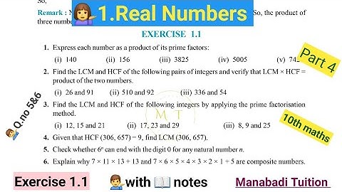 10th class maths |Chapter 1 |💁‍♂️Real numbers|🙋 Exercise 1.1 |Q no 5&6| part 4|CBSE|with notes|