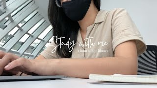 study with me in the library [1 hour real time] | no music