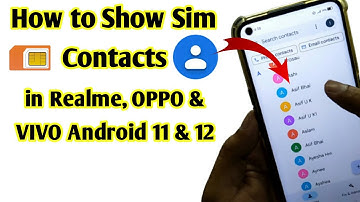 How To Show Sim Contacts Not Showing in Realme, OPPO & VIVO Android Phone 2023 | Import Sim Number