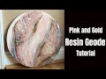 Pink and Gold Resin Geode No Barriers!! // Abstract Resin Art HOW TO