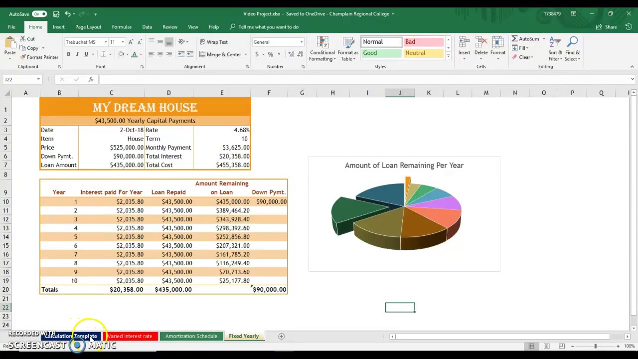 presentation view in excel