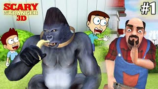 Gorilla Attack on Uncle - Scary Stranger 3D #1 | Shiva and Kanzo Gameplay