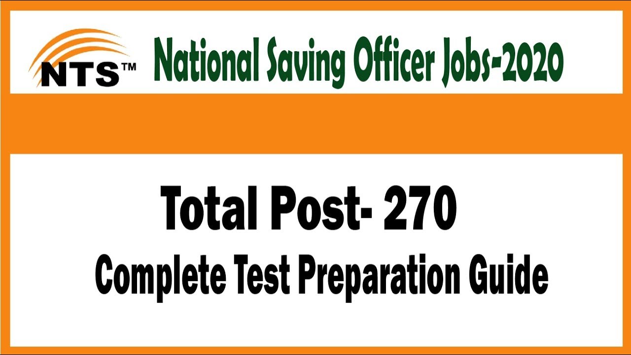 NTS Junior National Saving Officer Jobs 2020 Complete Test Nts junior national saving officer jobs 2020 complete test