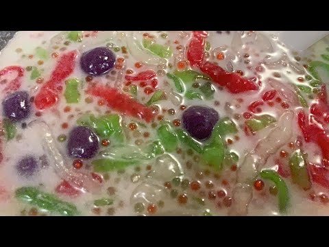 How To Make Tapioca Strips /Rice Balls In Coconut Milk Dessert🍹Qhia Ua Nab Vam Qhaub Piaj Qab Heev