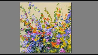 Acrylic Wildflower Painting Palette Knife painting