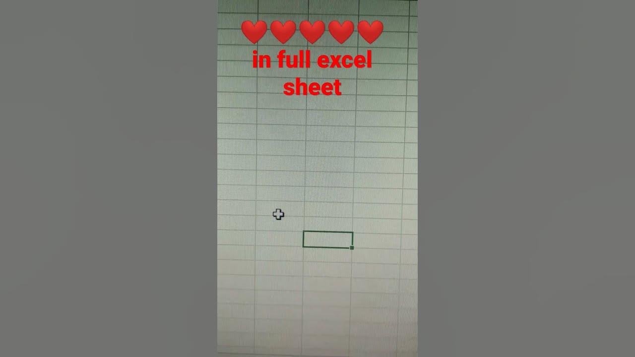 How to insert heart all cells in excel viralvideo viralshort 