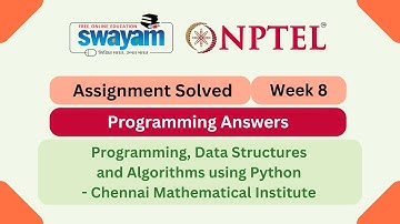 Programming, Data Structures And Algorithms Using Python Week 8 || NPTEL 2025 #nptel #myswayam