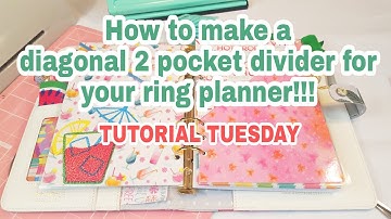 How to make a diagonal 2 pocket divider for your ring planner | TUTORIAL TUESDAY | Planning With Eli