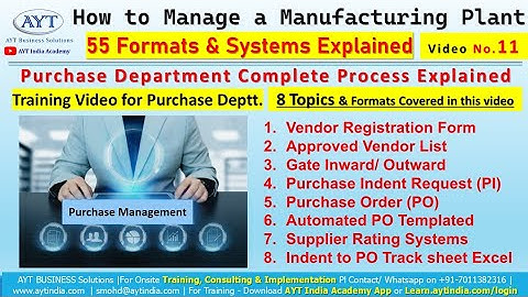Purchase Department Full Course Training Video | Factory Management Series (FMS) Video 11