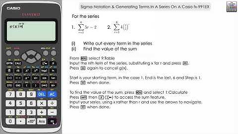 Sigma Notation & Terms In a Series Using Casio fx-991EX Classwiz | Sum Of A Series | Summation