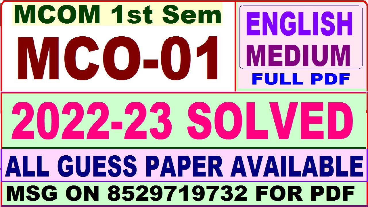 ignou mco 01 solved assignment 2022 23