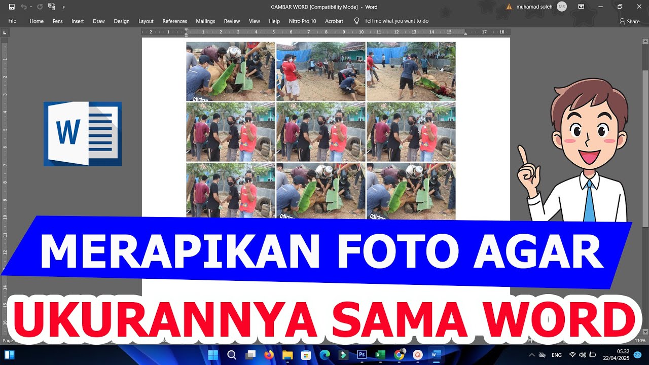 Cara Merapikan Foto Gambar Agar Ukurannya Sama di Word - YouTube