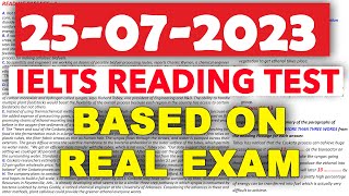 IELTS READING PRACTICE TEST 2023 WITH ANSWER | 25.07.2023