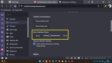 How to increase the size of the Vivaldi web browser User Interface