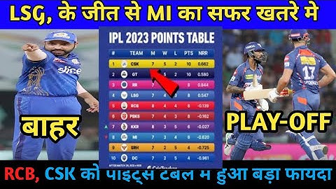 IPL 2023 Today Points Table | MI vs LSG After Match Points Table | IPL 2023 Points Table ||
