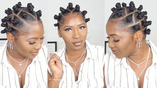 Super Neat BANTU KNOTS Tutorial on Short Natural 4C Hair | No extensions SUMMER Protective Hairstyle
