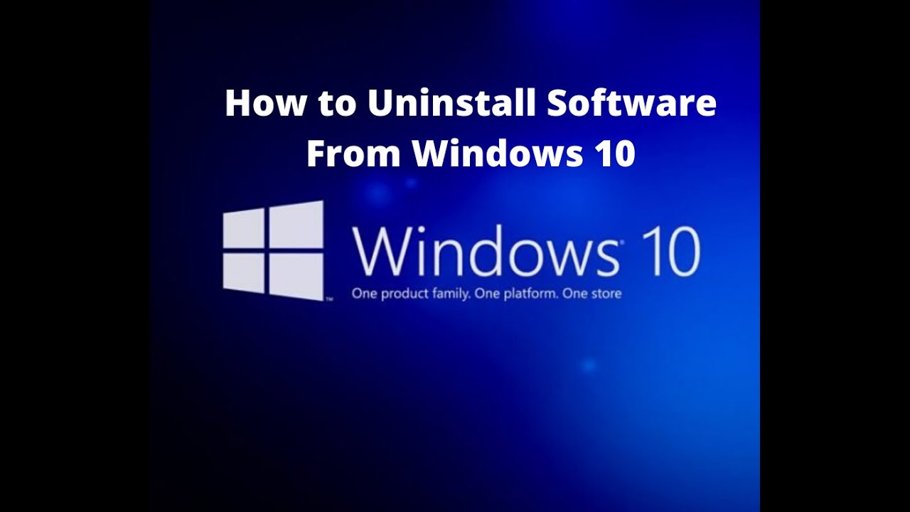How to Uninstall Software from Windows 10 - YouTube