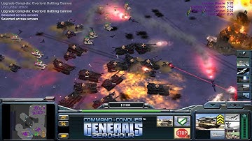 C&C Generals - Zero Hour: 1 vs. 7 - Laser vs. 7 Hard Armies (Boss Dozer Comp Stomp)