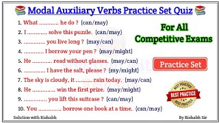 Modal Auxiliary Verbs practice set | Auxiliary verbs exercises | Auxiliary verbs quiz for all exams