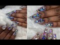 100% Swarovski BLING NAILS | Cuticle Prep | Acrylic Application | How To Do Nails | WATCH ME WORK