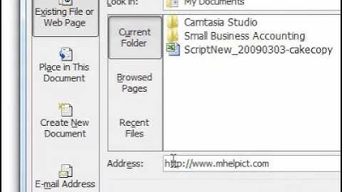 How to insert a hyperlink into an email message