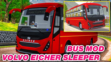 New Eicher Volvo A/C Sleeper Intercity Realistic Bus Mod For Bussid Download Link In Description.