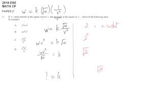 DSE maths core 2018 paper2 #11 variation constant