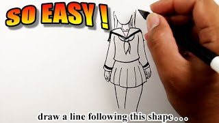 how to draw animes body easy drawings