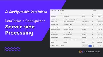 2-. Configuración Datatables - Datatables Server Side Processing + Codeigniter 4
