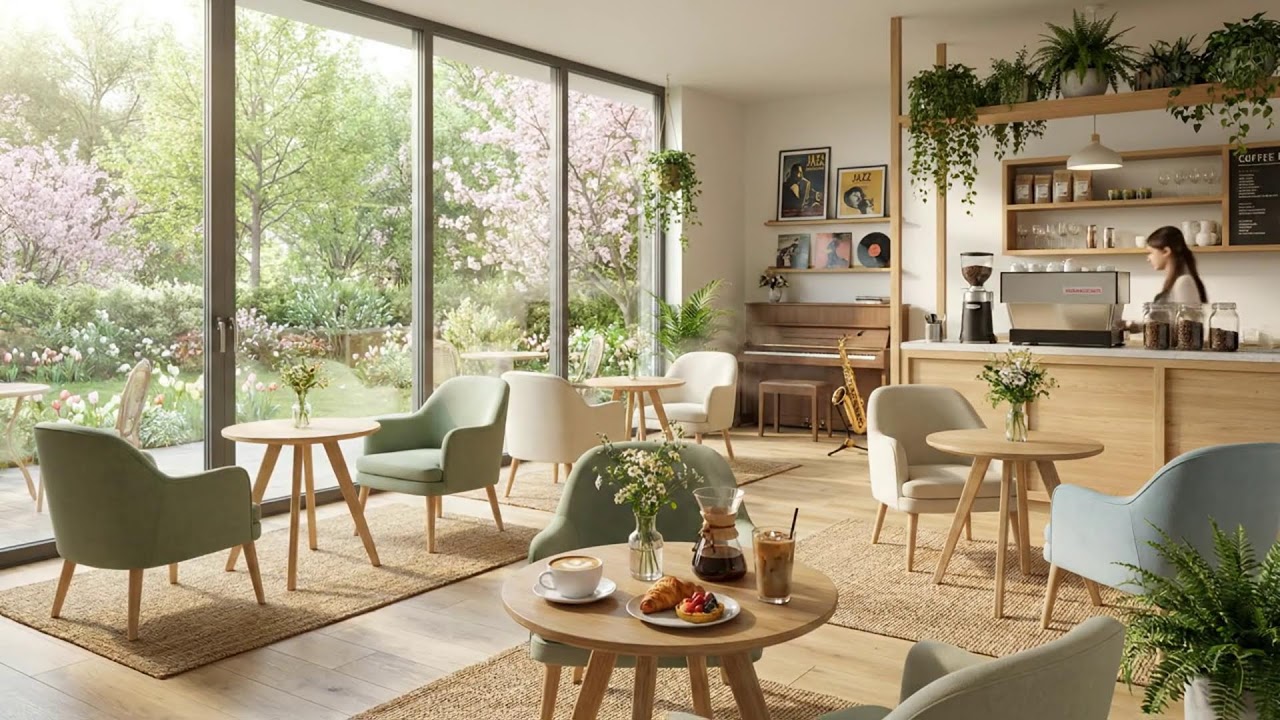 暖かいコーヒーとソフトジャズの音色 🌸☕ 平穏な雰囲気