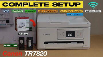 Canon Pixma TR7820 Setup, Install Ink, Wireless Setup, Canon Print App, Copy, Print & Scan Test.