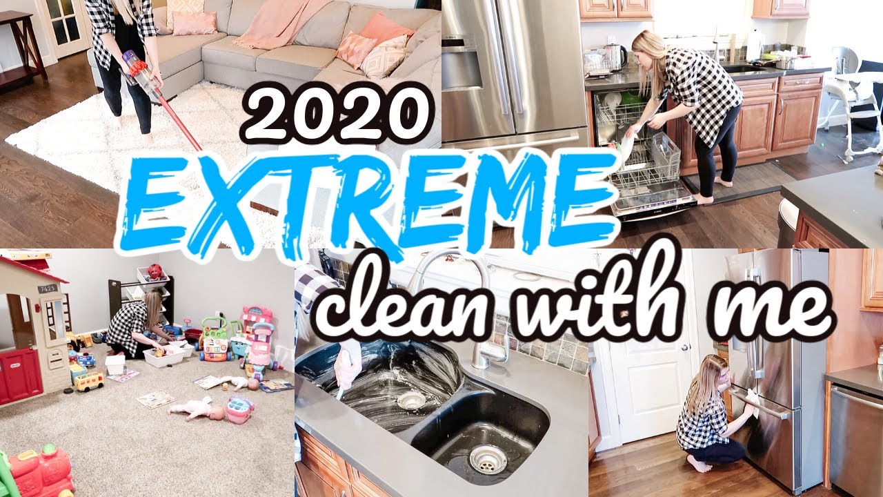 ALL DAY CLEAN WITH ME 2020 // EXTREME CLEANING MOTIVATION // SPEED ...