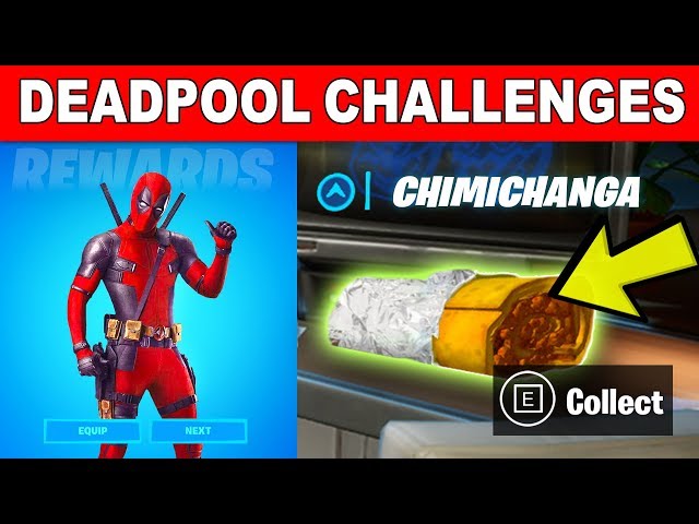 Find Deadpool's Chimichangas Around HQ - ALL 3 DEADPOOL CHIMICHANGA  LOCATIONS (Deadpool Challenges) 